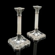 Pair Of Antique Mantlepiece Candlesticks, English