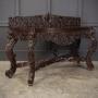 Burmese Carved Padauk Wood Console Table