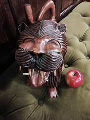  Decorative Large Mahogany  Carved Lion.