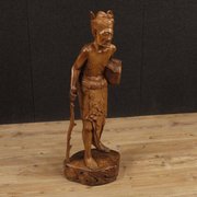 Indian Character Sculpture In Exotic Wood 