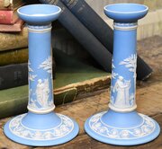 Pair Of Wedgwood Jasperware Candlesticks