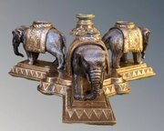 Fabulous Gilt Bronze Elephant Candelabra Centrepie