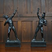 Pair Of Spelter Roman Figures