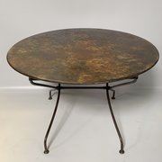 French Folding Bistro Table With Great Patina