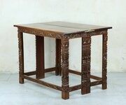 Anglo-Indian Carved Padauk Campaign Folding Table