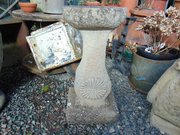 Weathered Reconstituted Stone Birdbath