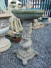 Weathered Reconstituted Stone Bird Bath