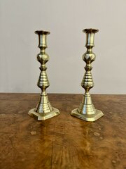 Pair Of Antique Victorian Brass Candlesticks