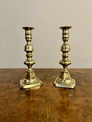 Quality Antique Victorian Brass Candlesticks 