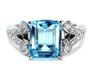 Aquamarine & Diamond Ring