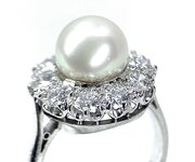 Pearl & Diamond Cluster Ring