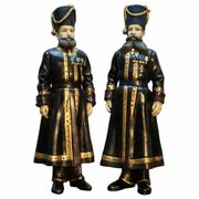 Pair Signed Faberge 1912 Russian Bodygaurd Statues