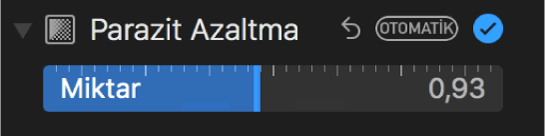 Ayarla bölümündeki Parazit Azaltma sürgüsü.