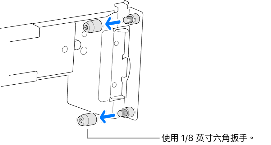 軌道組件符合圓孔機架。