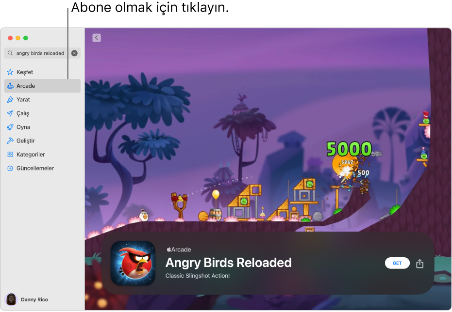 Ana Apple Arcade sayfası. Sağda popüler bir oyun gösteriliyor.