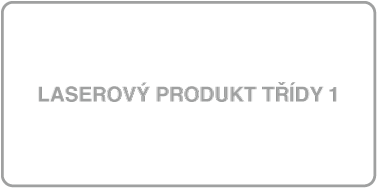 Štítek s textem „Laserový produkt třídy 1“.