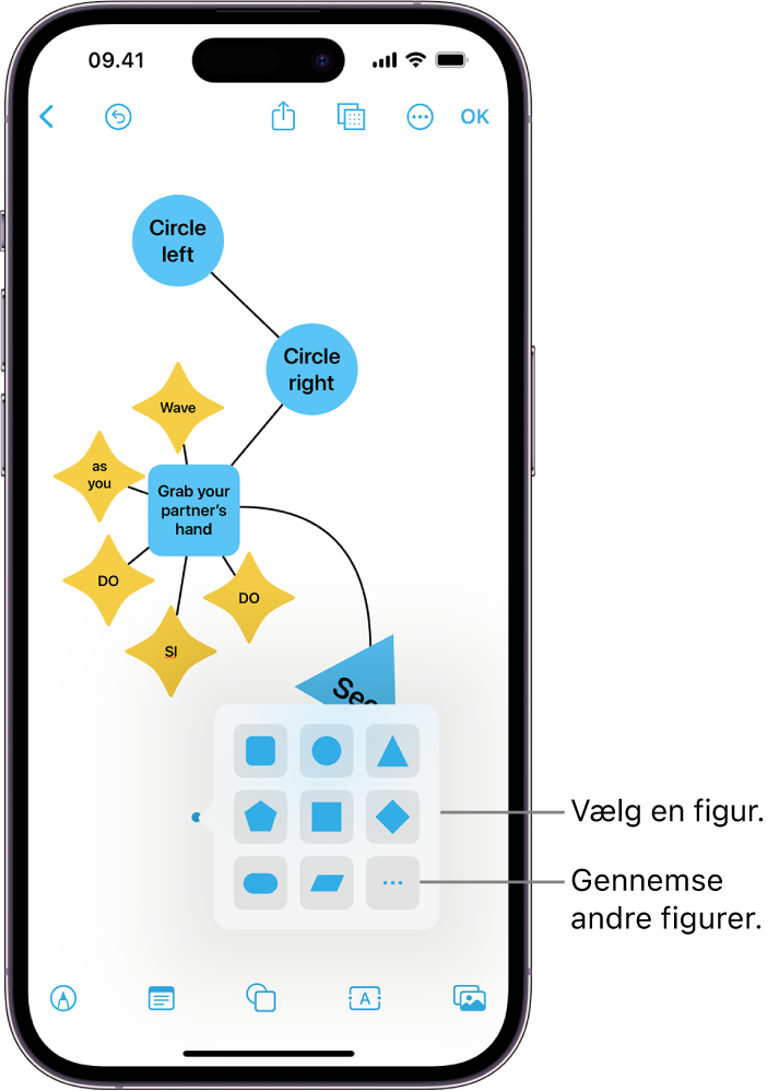 Et diagram med en ny figur, der er ved at blive tilføjet.