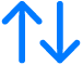 A pair of blue up and down arrows