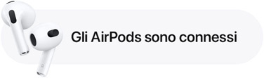 Una notifica che conferma la connessione degli AirPods.