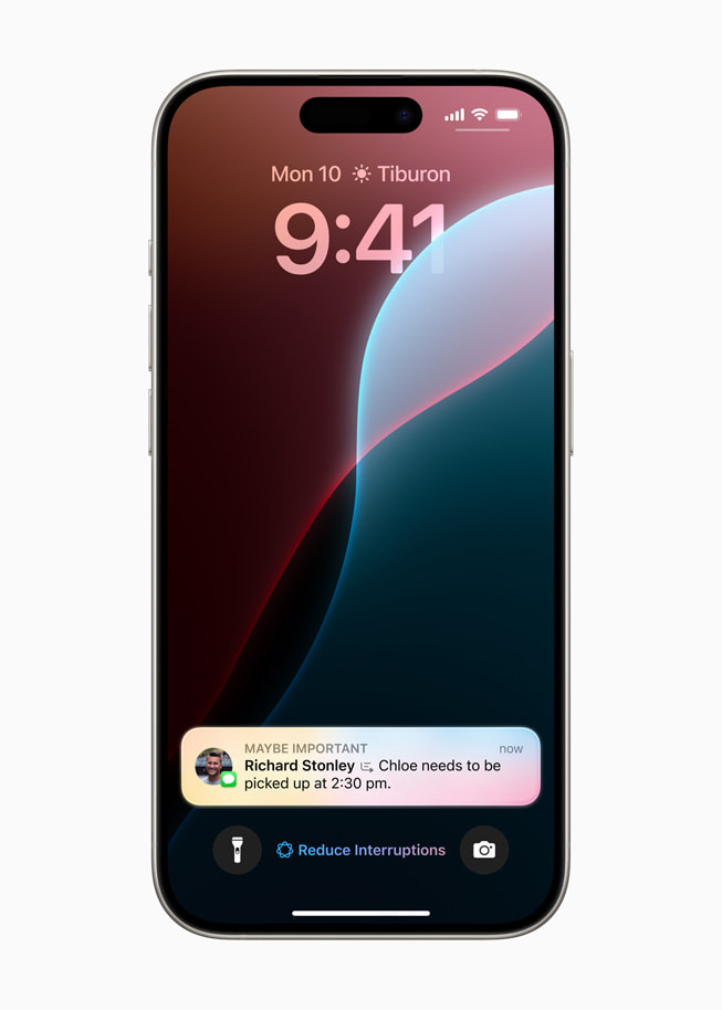Der neue Fokus Reduce Interruptions auf einem iPhone 15 Pro.