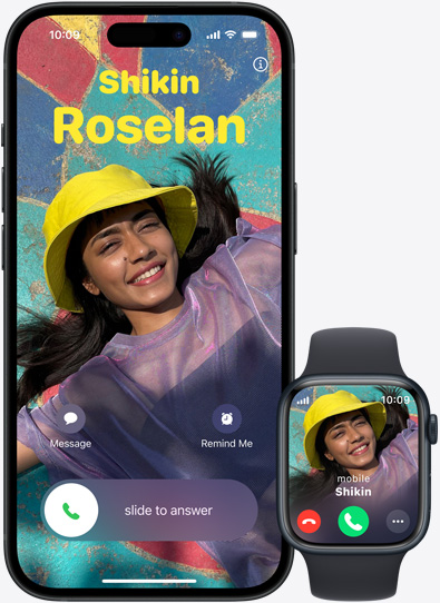 The same call can be taken by iPhone 15 and Apple watch