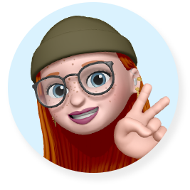 Memoji sonriente haciendo el símbolo de la paz