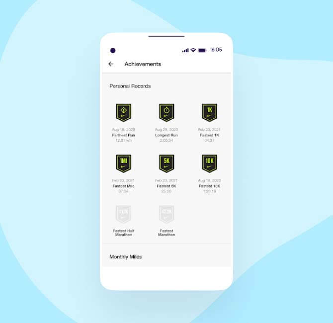 App gamification - Nike run club example