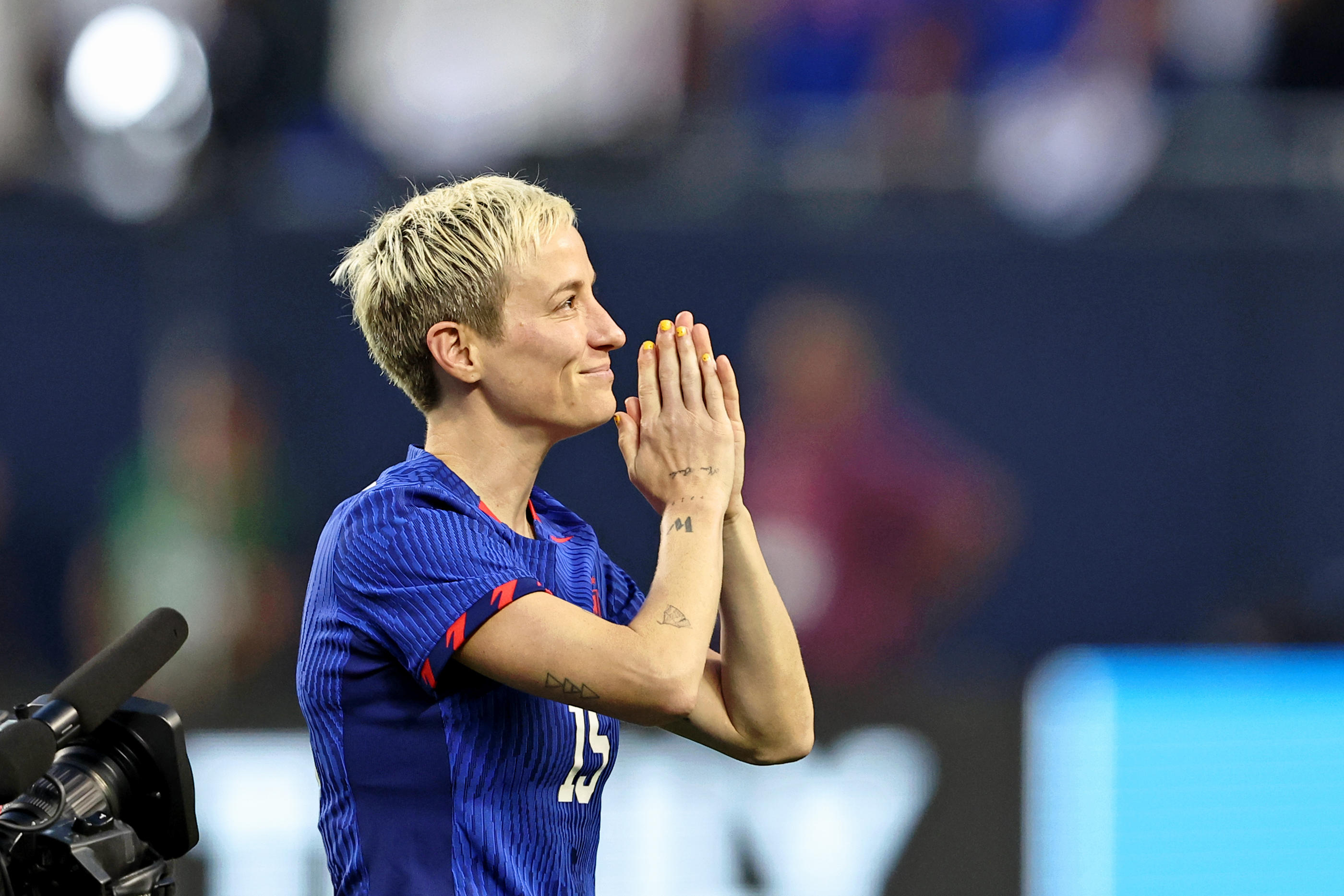 A 38 ans, Megan Rapinoe a disputé, dimanche, son 203e et dernier match avec la sélection américaine. (Icon sport)