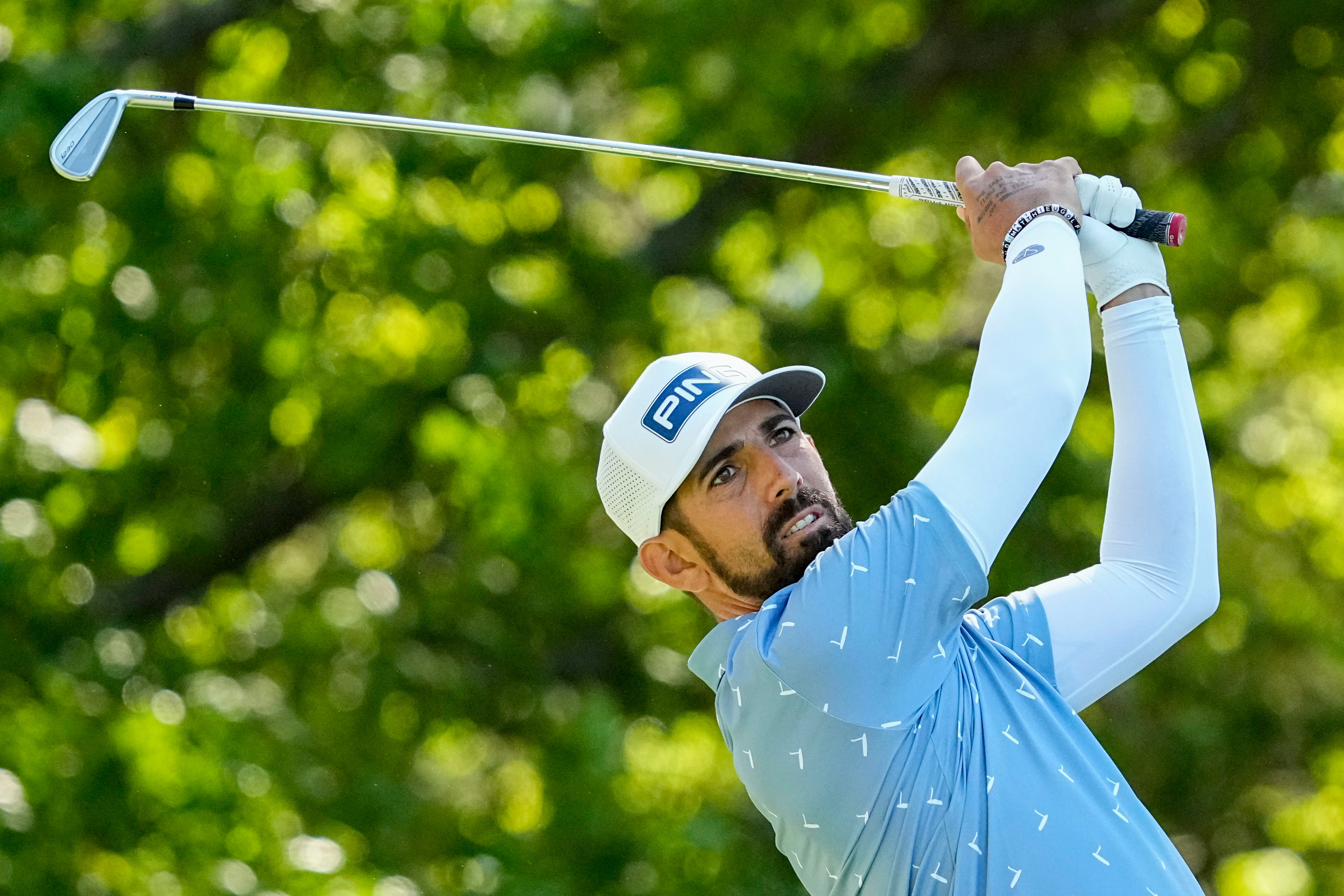 Augusta, Georgia (Etats-Unis), avril 2024. Le Français Matthieu Pavon, qui découvre les Jeux olympiques, vient chercher une médaille sur le Golf national de Saint-Quentin-Yvelines. Icon Sport