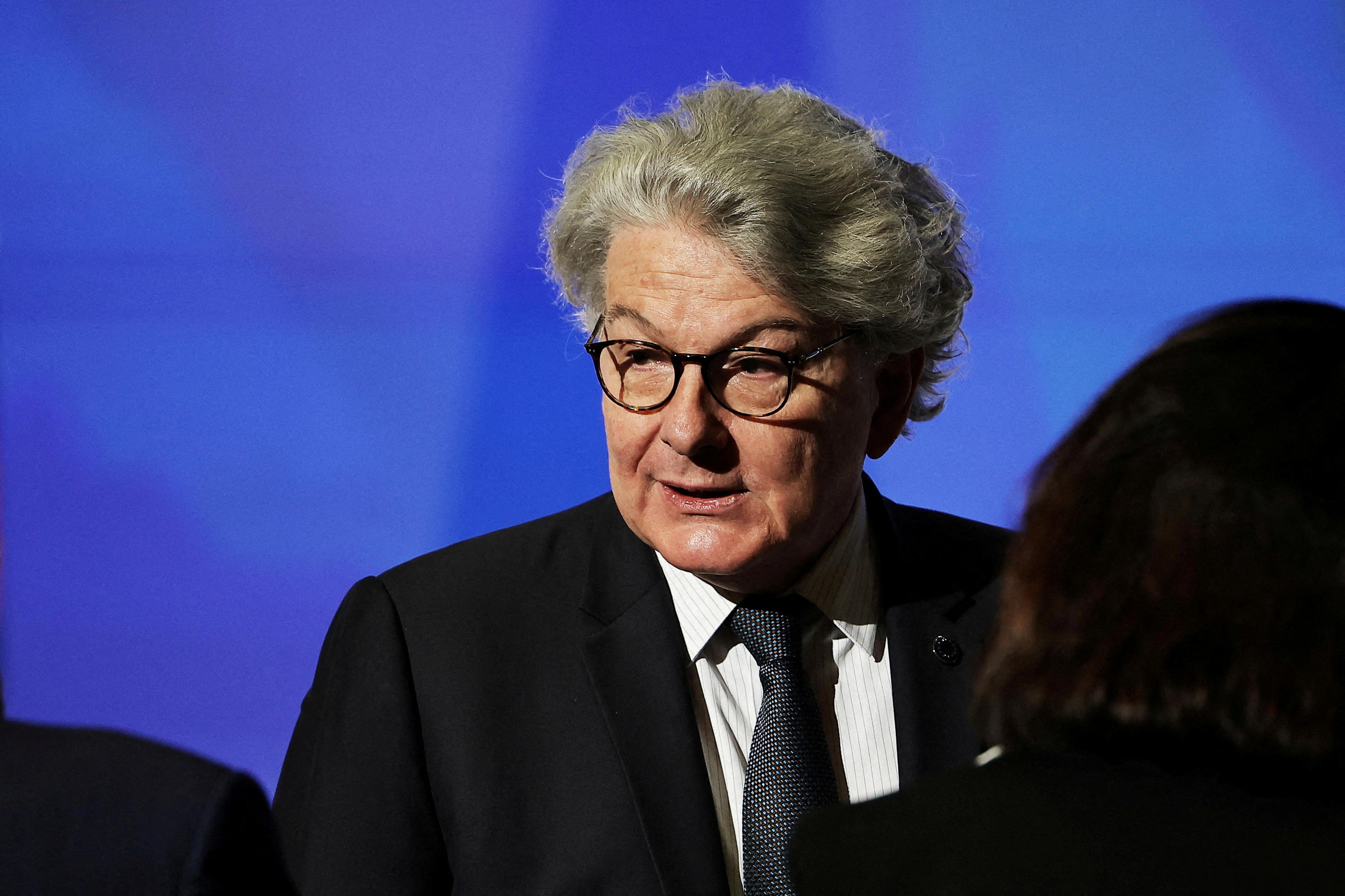 Fait rare, Thierry Breton (ici le 25 avril) a publié sur X sa lettre de démission mettant en cause Ursula von der Leyen. Christophe Petit Tesson/Pool via REUTERS/archive