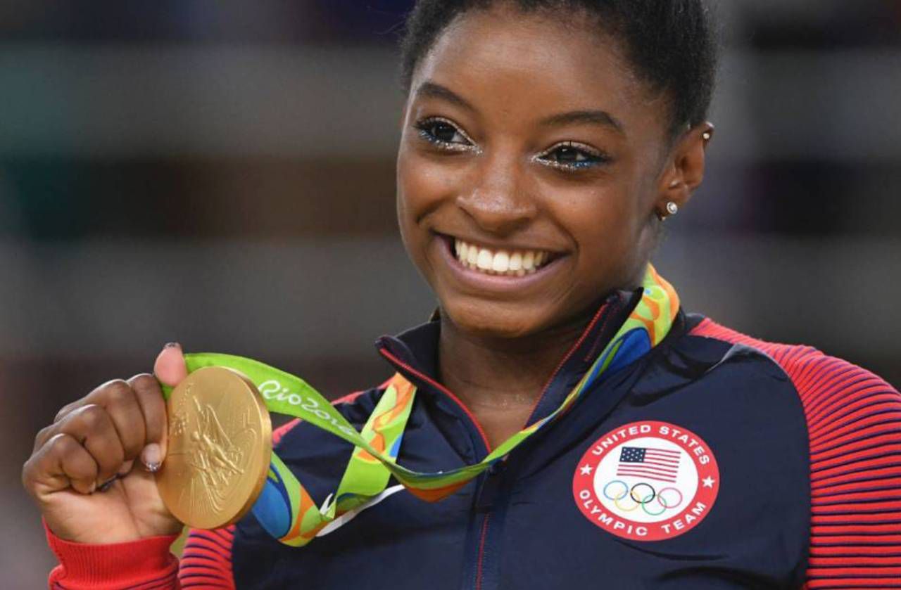 <b></b> Simone Biles est revenue à l’entraînement en novembre en vue des Mondiaux 2018, après une année sabbatique. 