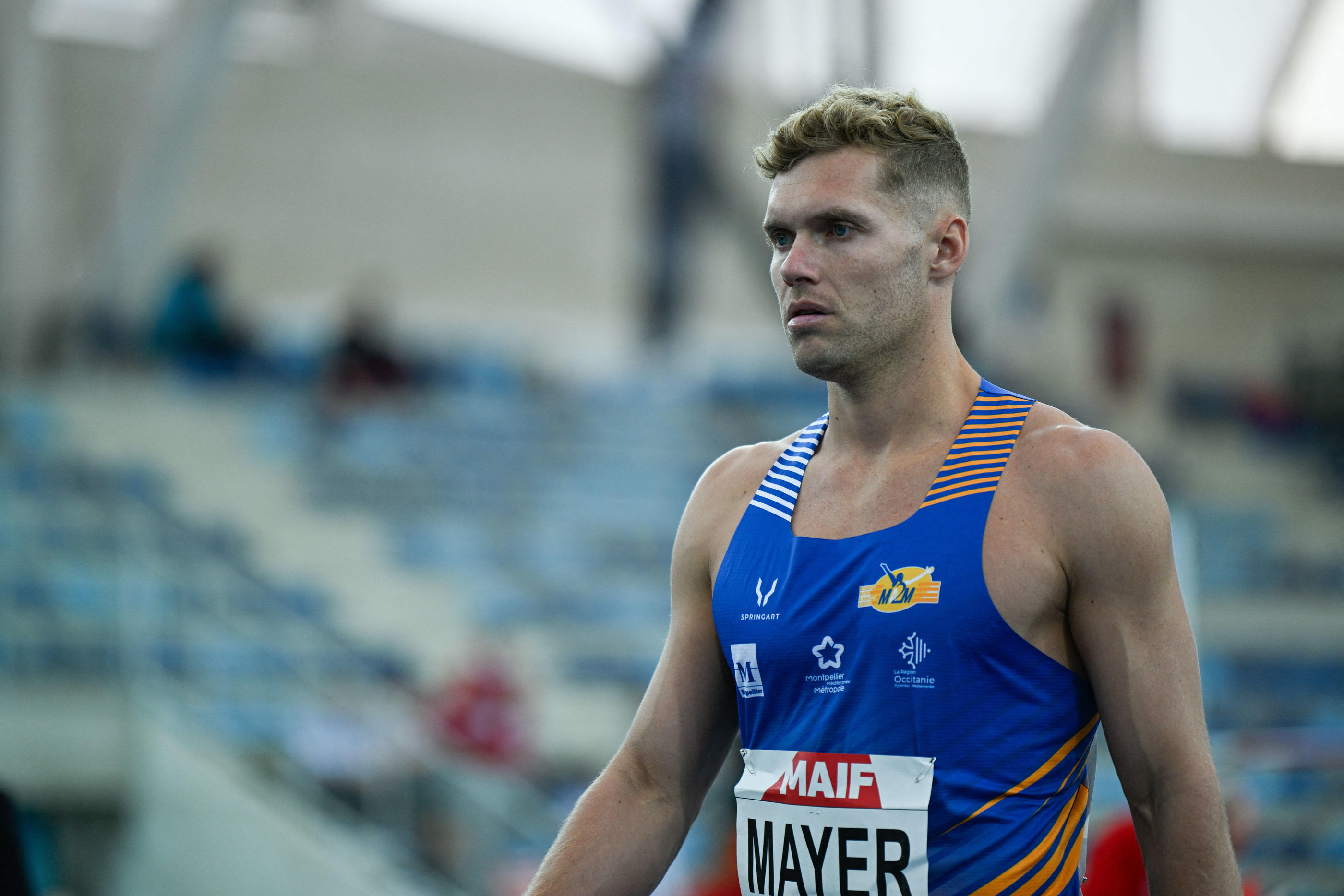 Kevin Mayer (ici le 17 février 2024) ne devrait pas être au départ du décathlon d'Oyonnax ce week-end. Icon Sport/Sven Hoppe