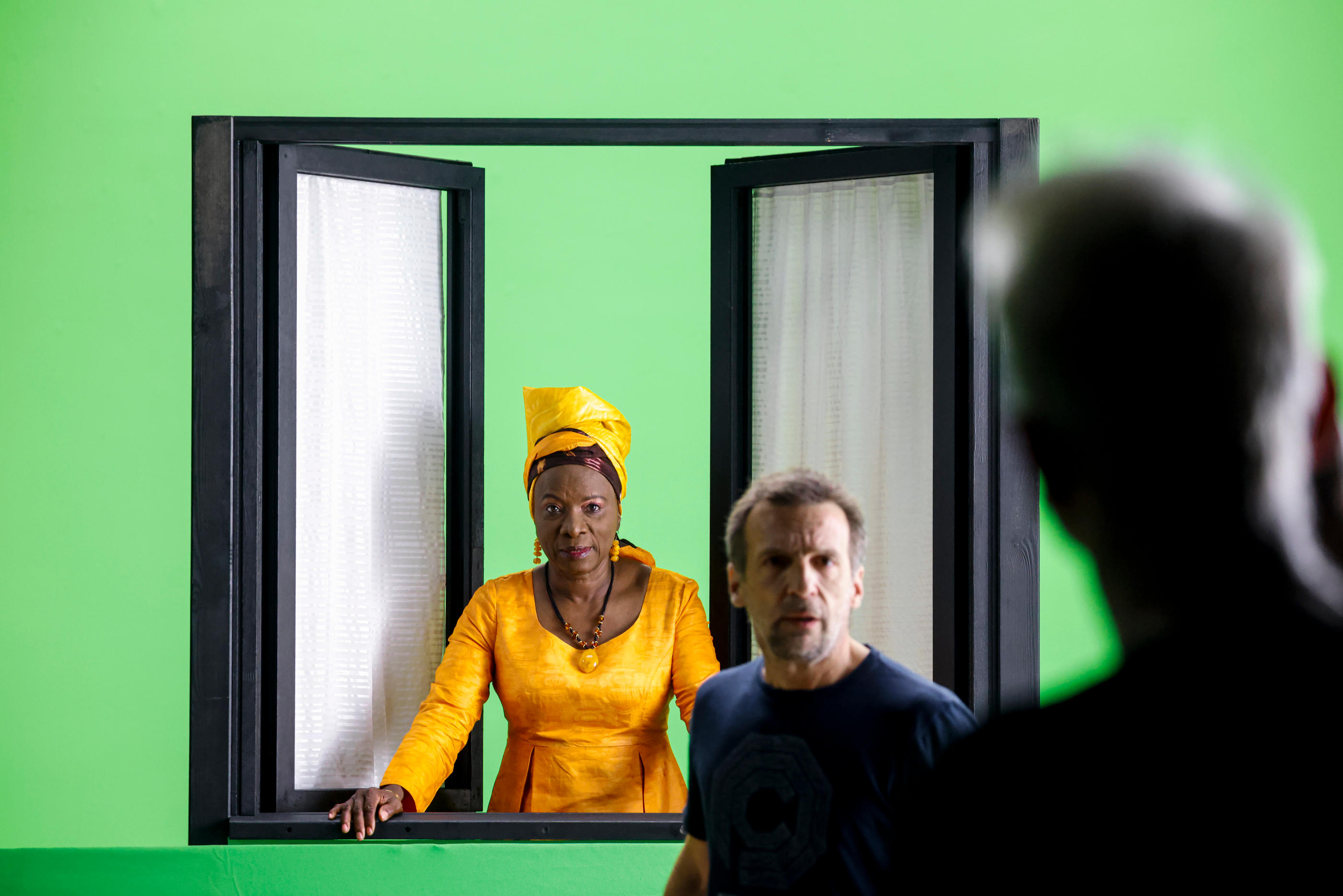 Angélique Kidjo et Mathieu Kassovitz en pleine préparation du spectacle «La Haine». LP/Olivier Corsan