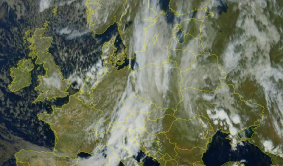 Cette image satellite prise ce jeudi à 14 heures montre l'Europe centrale prise dans une dépression. Météo France