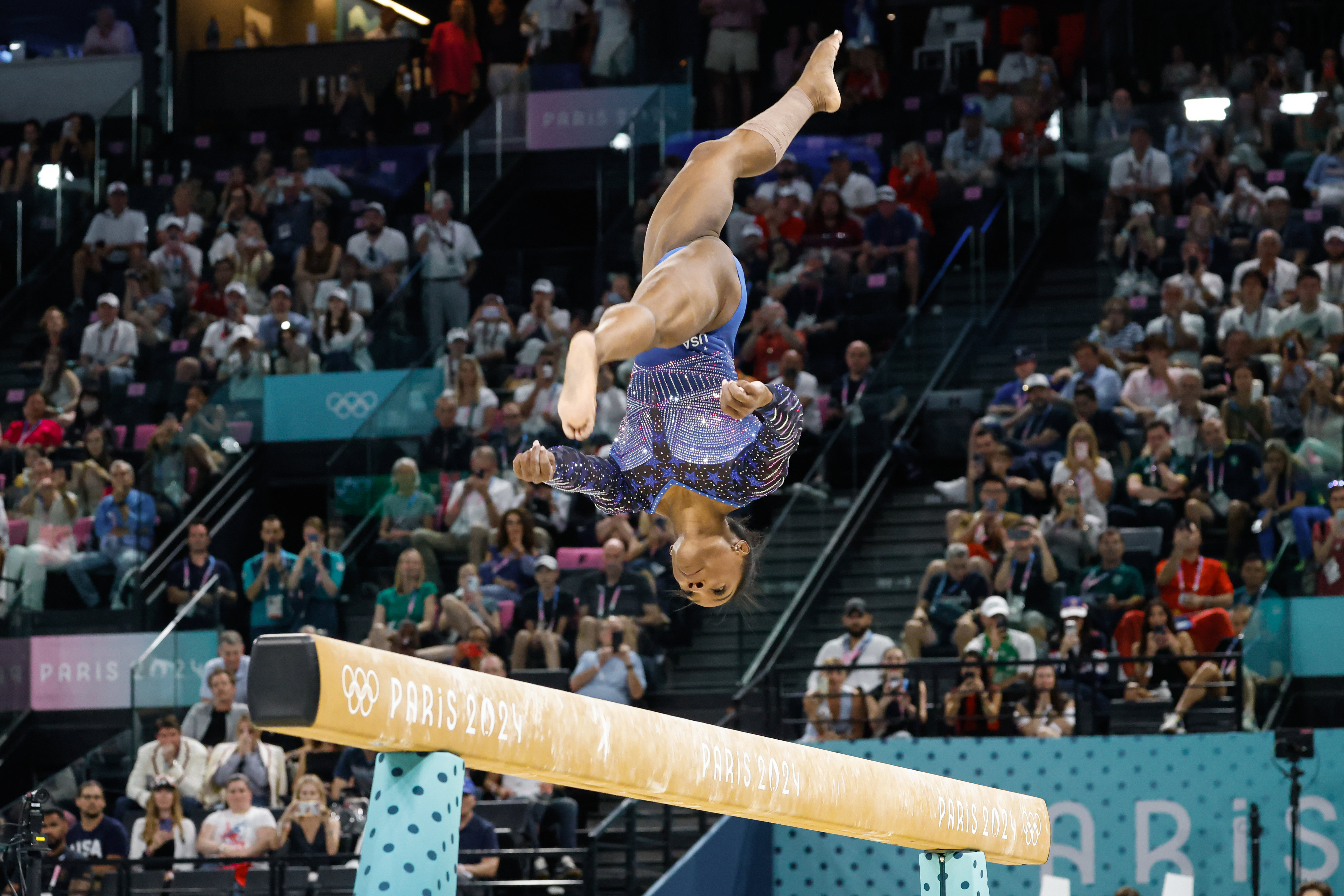 Biles assoit sa stature de légende de la gymnastique artistique, forte de neuf médailles olympiques, dont cinq récoltées à Rio en 2016. REUTERS/Hannah Mckay. LP/Olivier Corsan