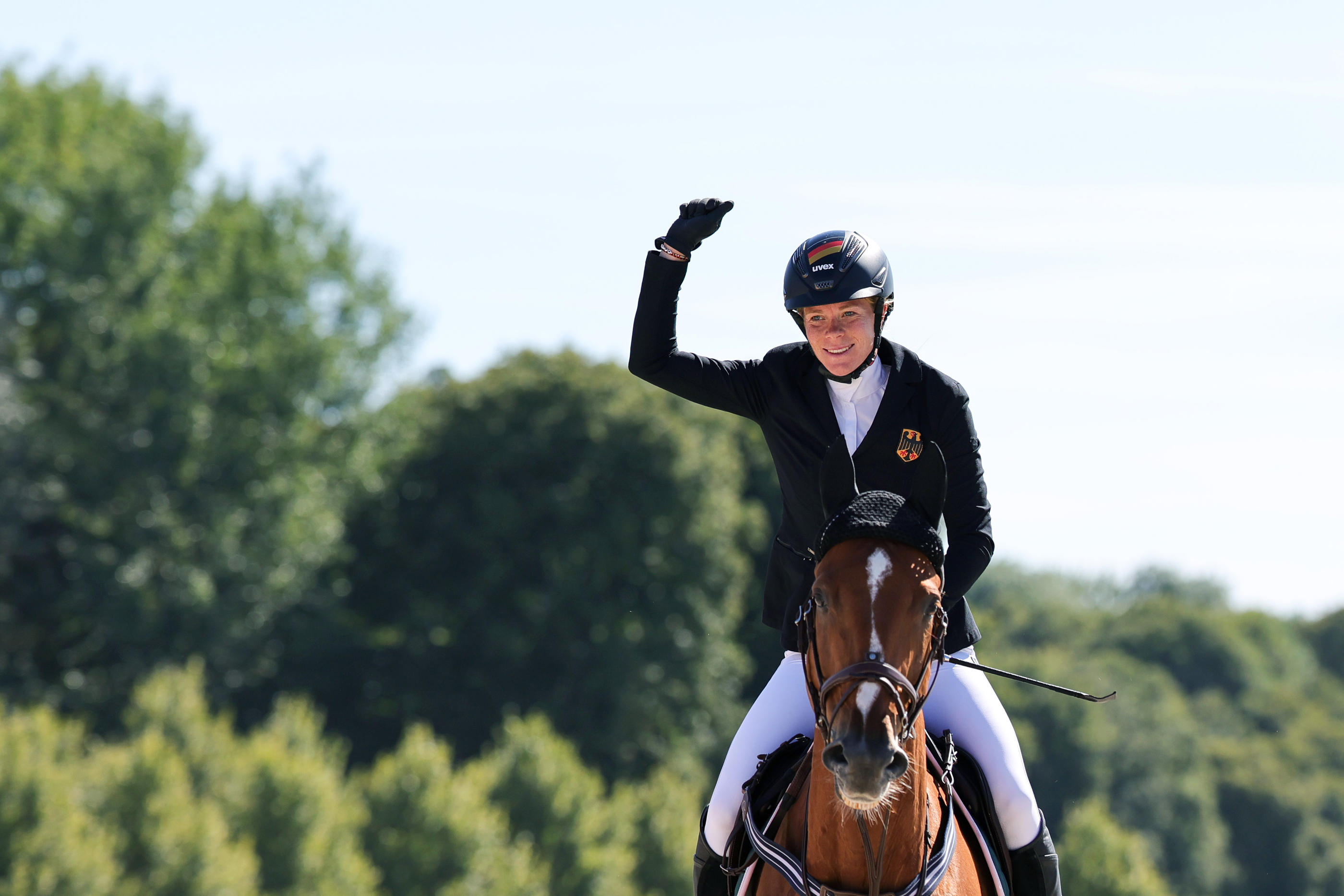 L'épreuve de saut d'obstacles de l'Allemande Annika Zillekens s'est déroulée à la perfection, ce dimanche, contrairement à Tokyo. Rolf Vennenbernd/dpa/Icon Sport