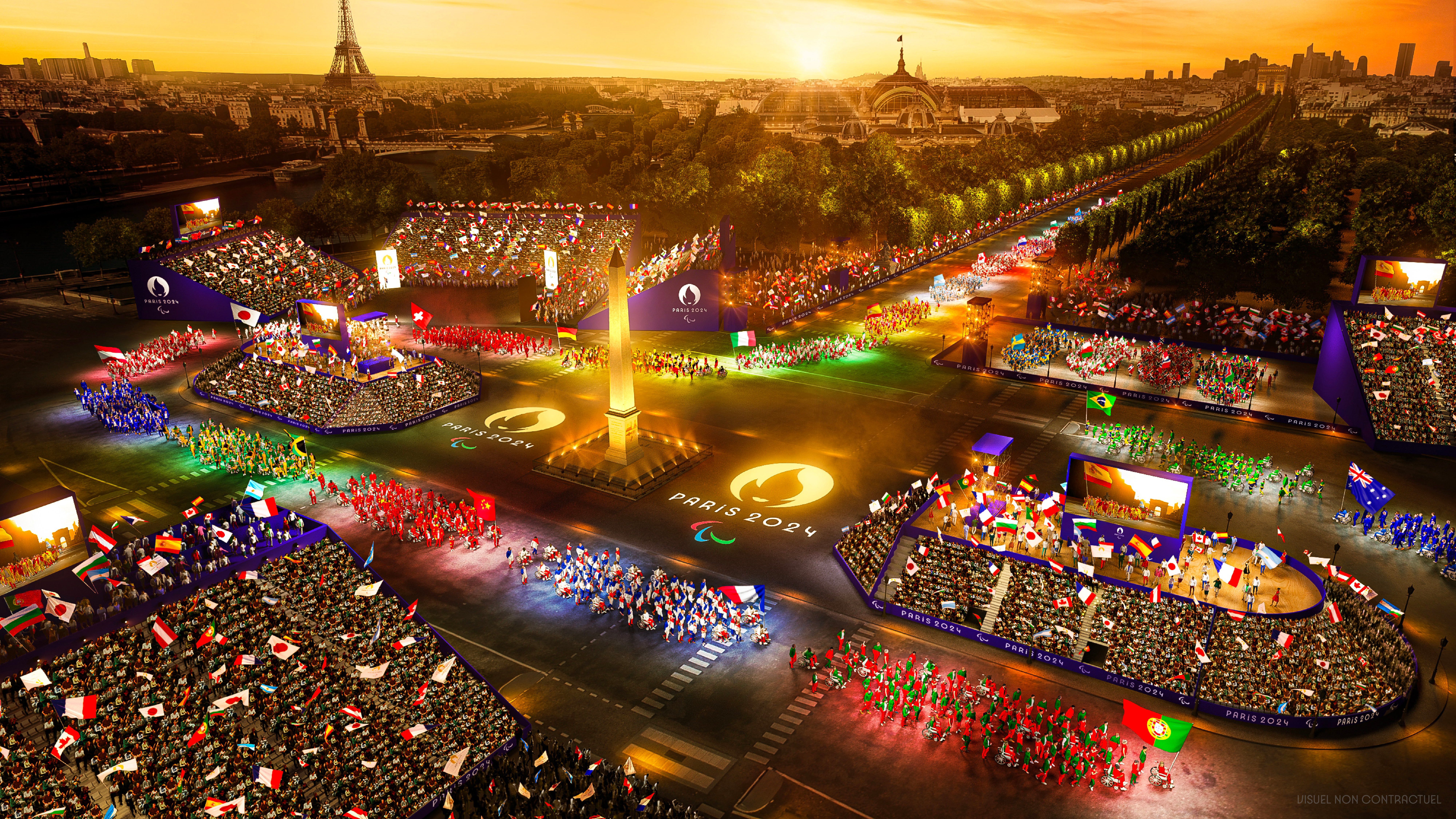 La cérémonie d'ouverture doit réunir des milliers de spectateurs. (Image de synthèse) Paris 2024/Florian Hulleu