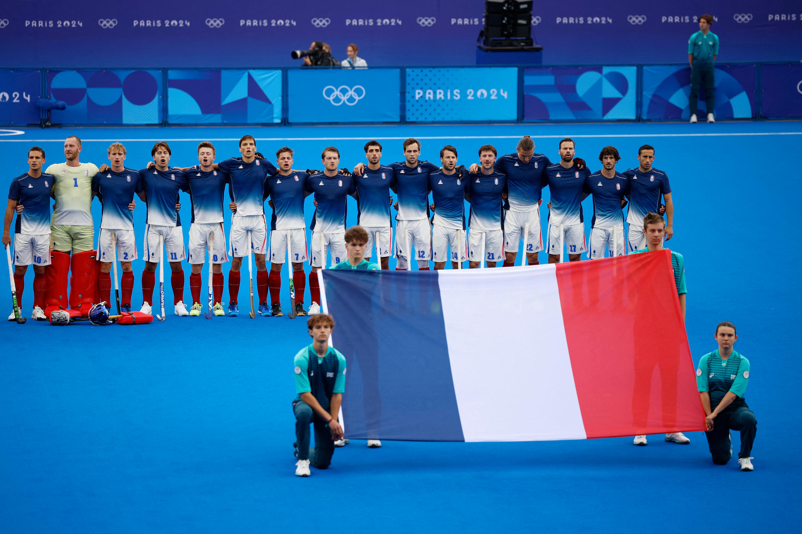 L'équipe de France de hockey s'est lourdement incliné pour son premier match de ces Jeux olympiques. L'Allemagne s'impose 8 à 2.  REUTERS/Adnan Abidi