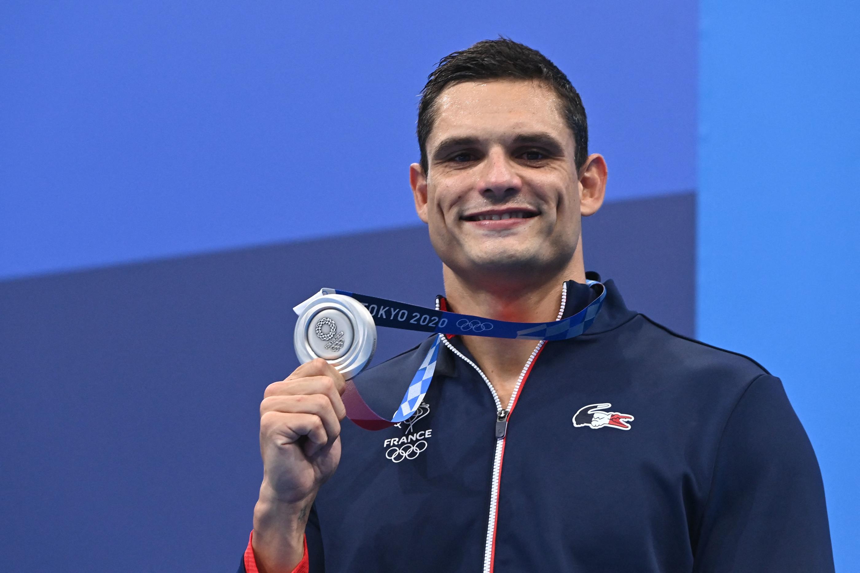 Le quadruple médaillé olympique Florent Manaudou se verrait bien porte-drapeau de la France aux JO 2024. Mais d'autres candidat(e)s sont également en lice... AFP/Attila Kisbenedek