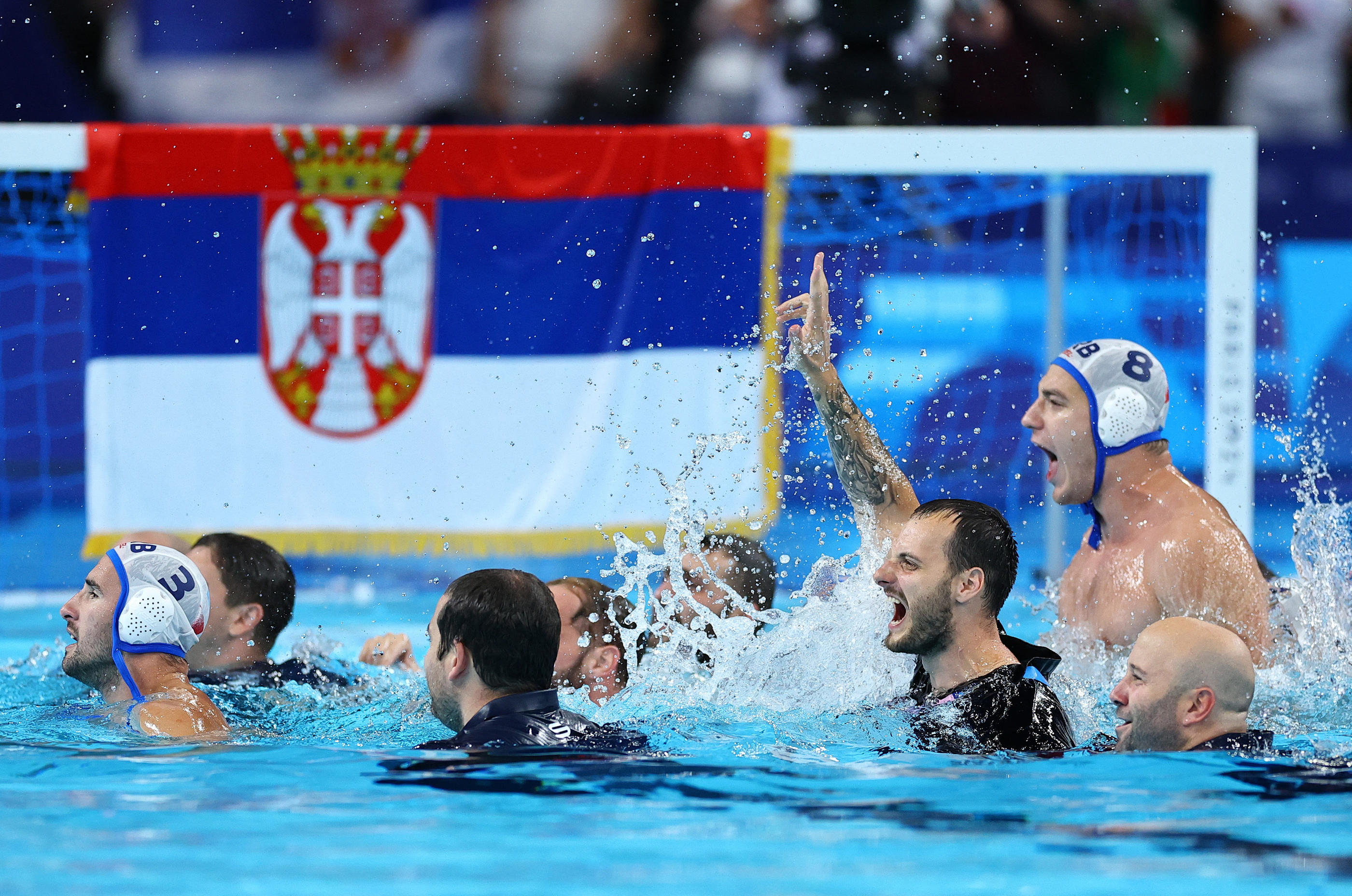 La Serbie a remporté pour la 3e fois d'affilée la médaille d'or aux JO grâce à sa victoire (13-11) ce dimanche aux dépens de la Croatie.  REUTERS/Ueslei Marcelino