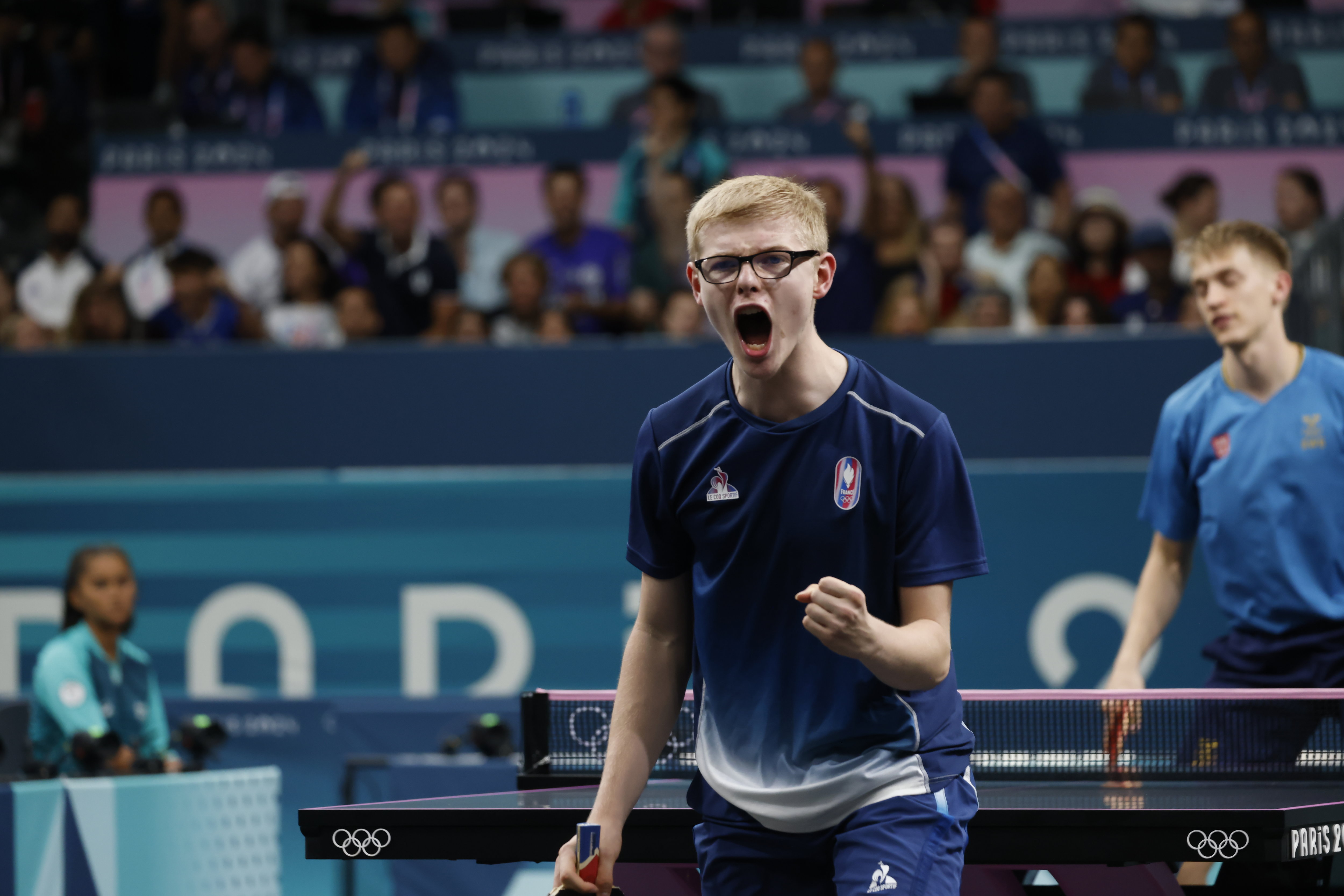 Lundi 29 juillet, Félix Lebrun s'est fait peur mais se qualifie pour les huitièmes de finale des JO de Paris 2024. LP / Olivier Corsan