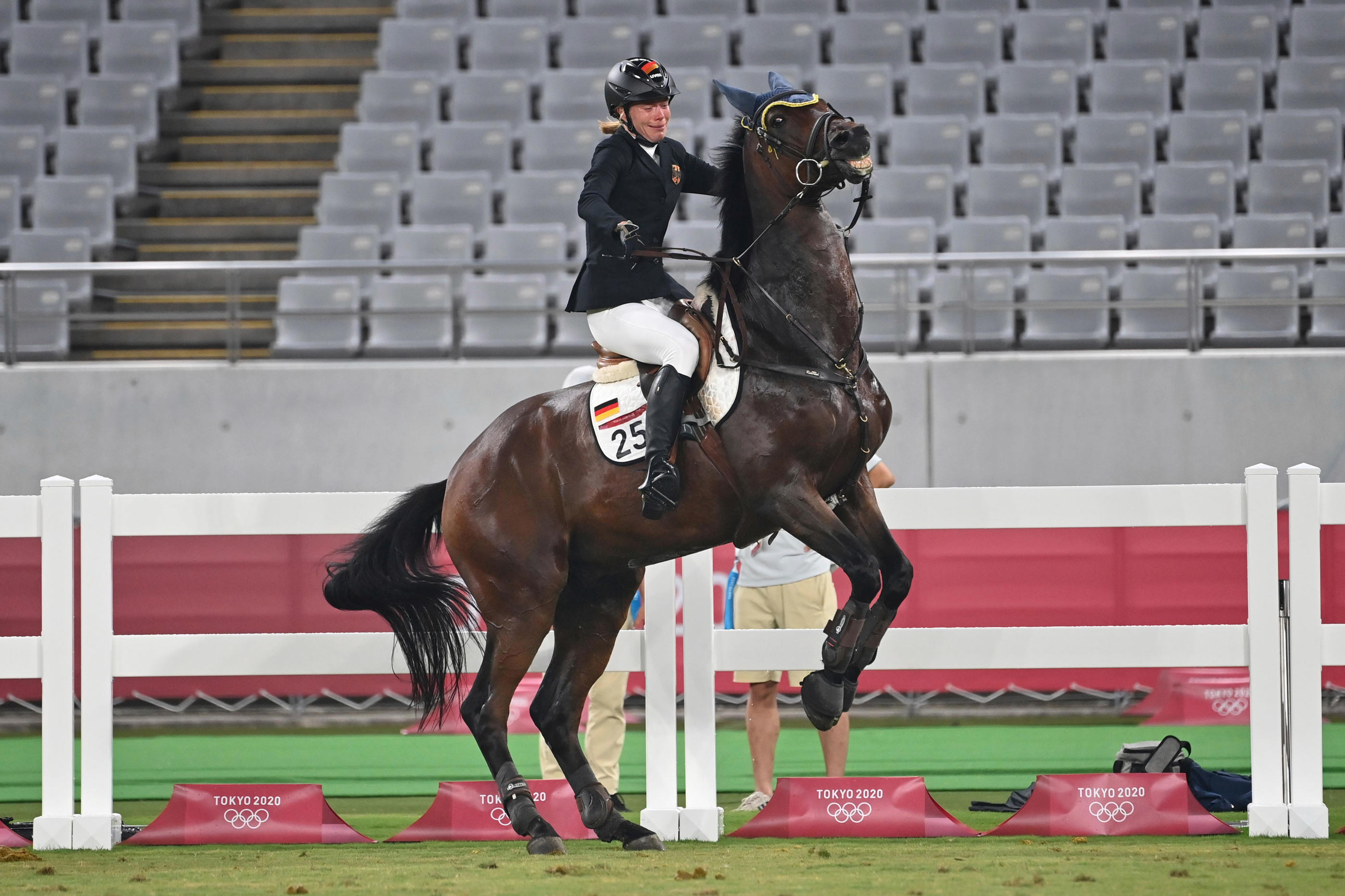 Tokyo (Japon), 6 août 2021. L'Allemande Annika Schhleu avait défrayé la chronique lors des derniers JO après un passage chaotique avec le cheval Saint-Boy. Icon Sport