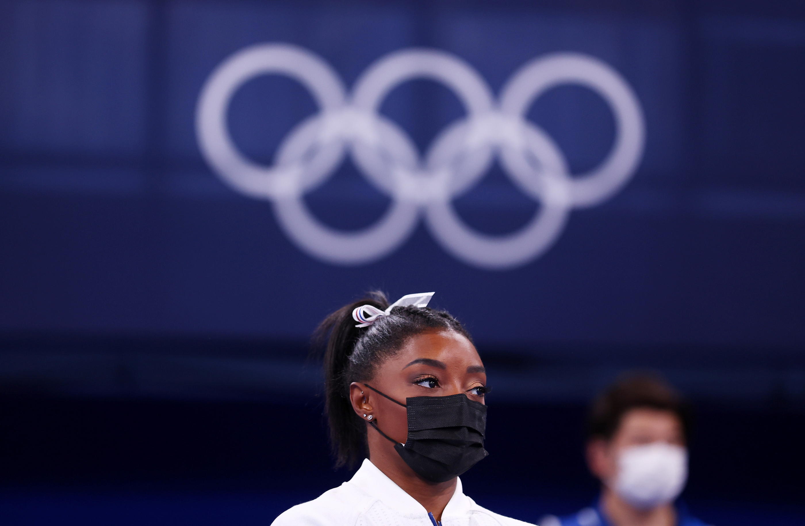 Simone Biles a déclaré forfait pour les finales des barres asymétriques et du saut de cheval. REUTERS/Mike Blake/File Photo