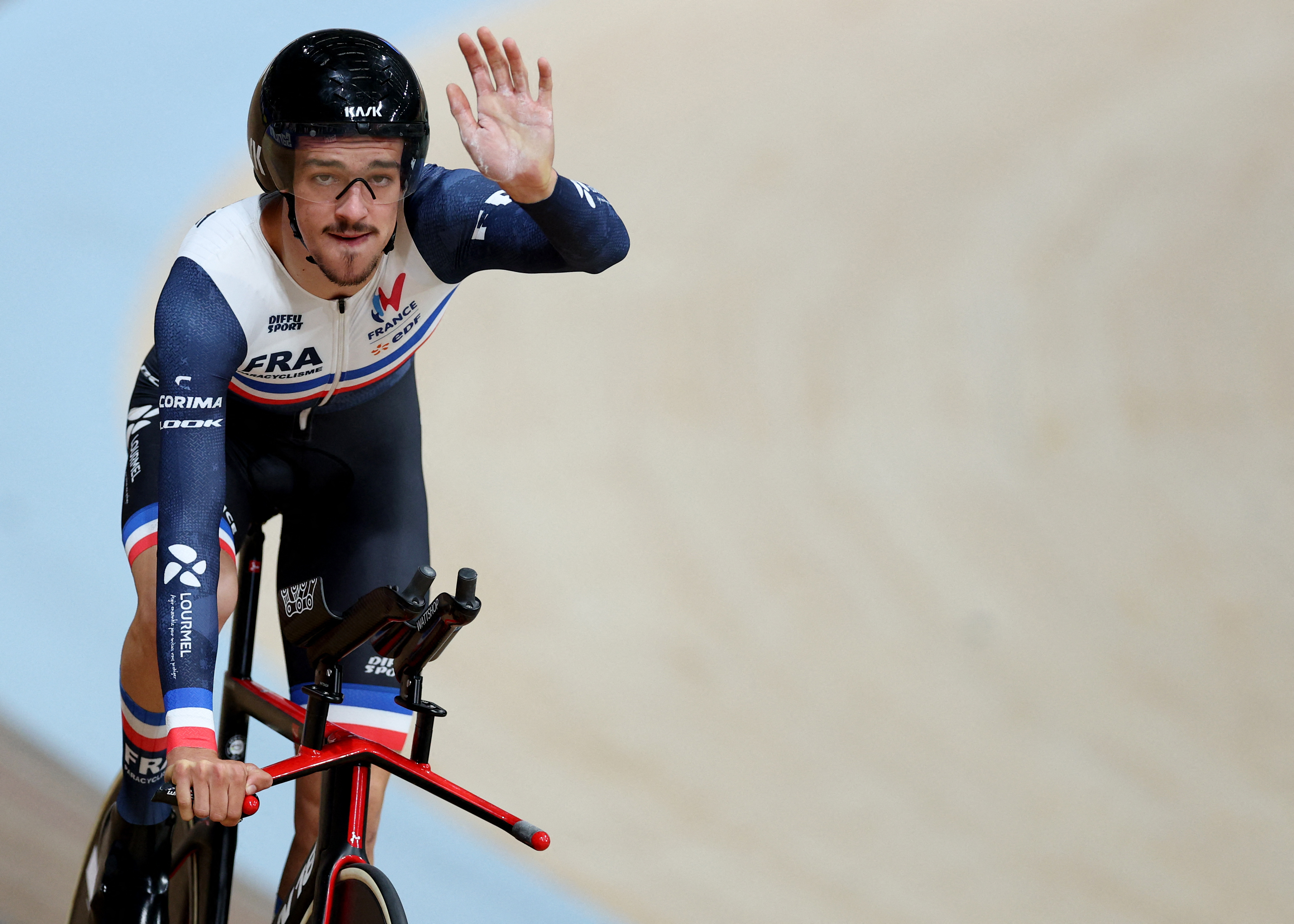 Quadruple médaillé paralympique à Tokyo en 2021, Alexandre Léauté fait parti des favoris des épreuves de cyclisme sur piste pour ces Jeux de Paris. AFP/Adrian Dennis