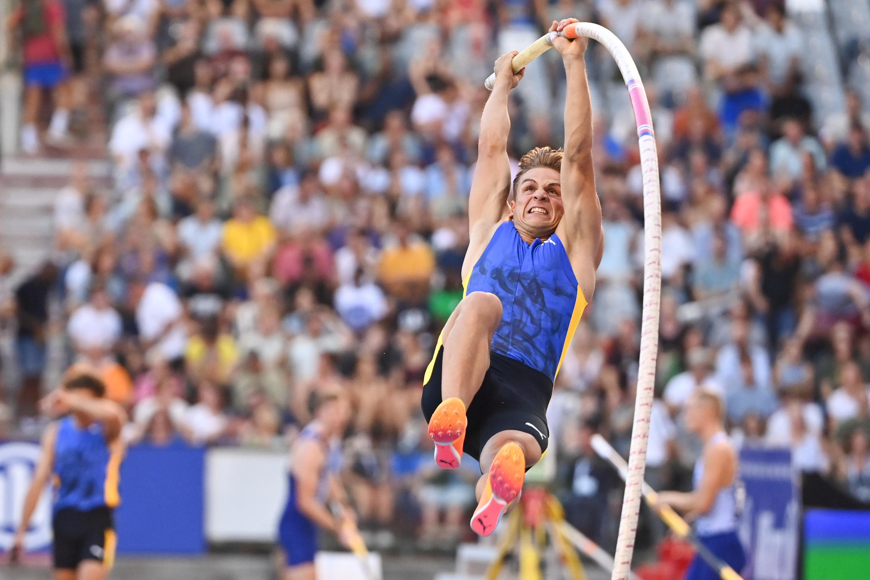 Thibaut Collet est revenu sur l'énorme performance d'Armand Duplantis lors des finales de la Ligue de diamant d’athlétisme d’Eugene (Oregon, États-Unis), dimanche. Icon Sport/Anthony Dibon