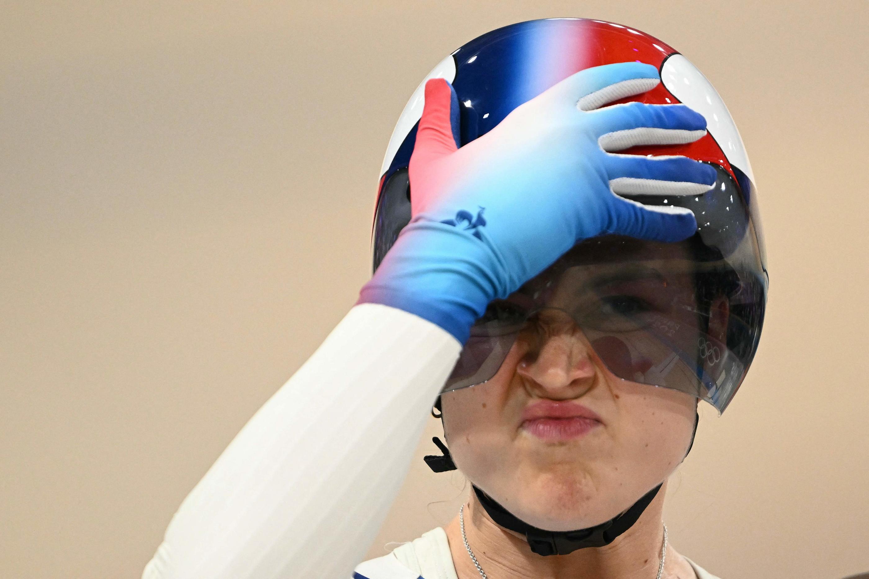 Mathilde Gros visait une médaille sur la vitesse individuelle. Son parcours olympique s'est arrêté dès les 8es de finale. AFP/Sébastien Bozon