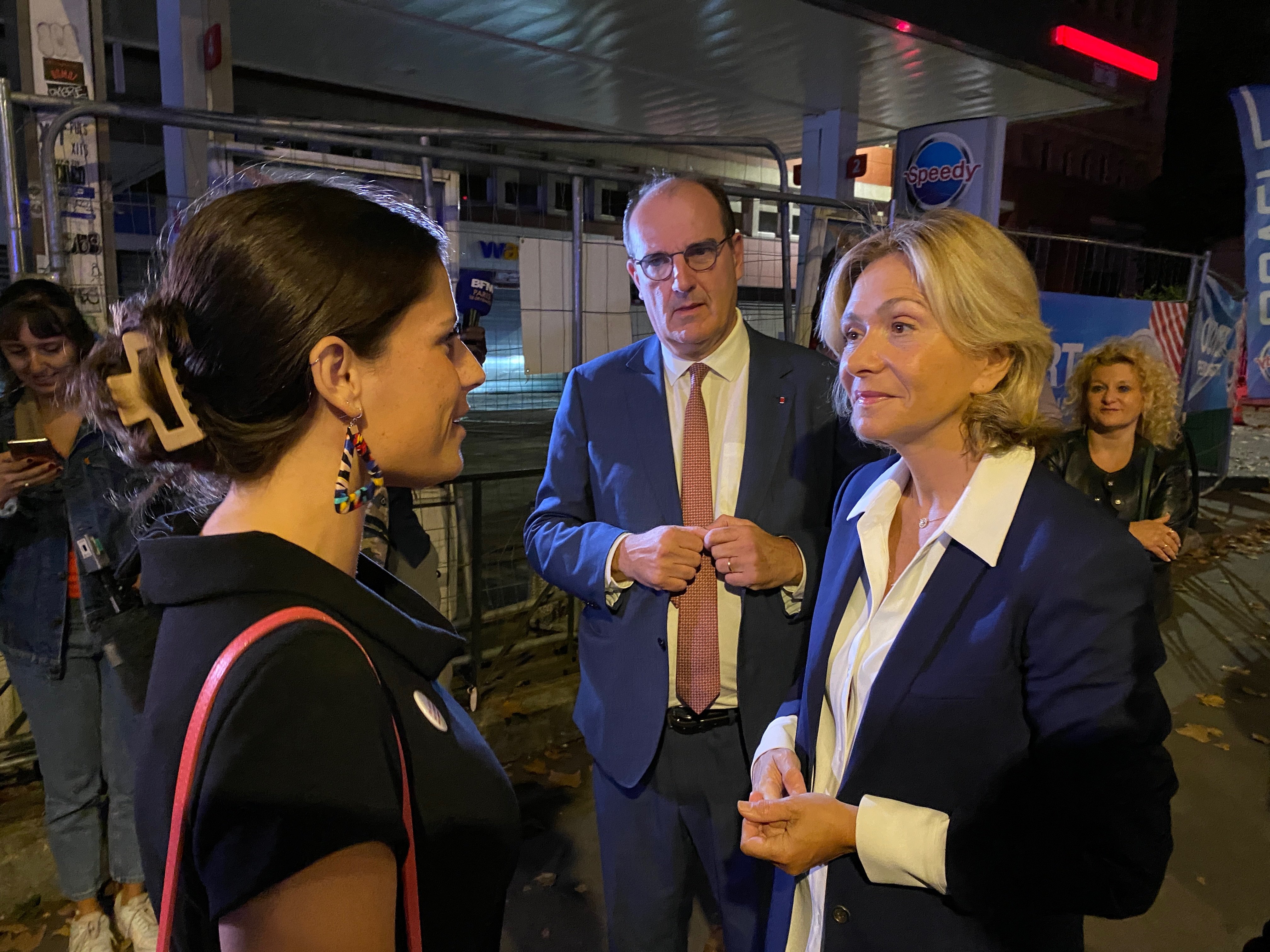 Avenue de Saint-Ouen (Paris, XVIIIe), jeudi 14 septembre. Jean Castex et Valérie Pécresse se sont rendus sur la ligne 54 pour présenter la généralisation de la descente à la demande dans les bus RATP. LP/S.C.