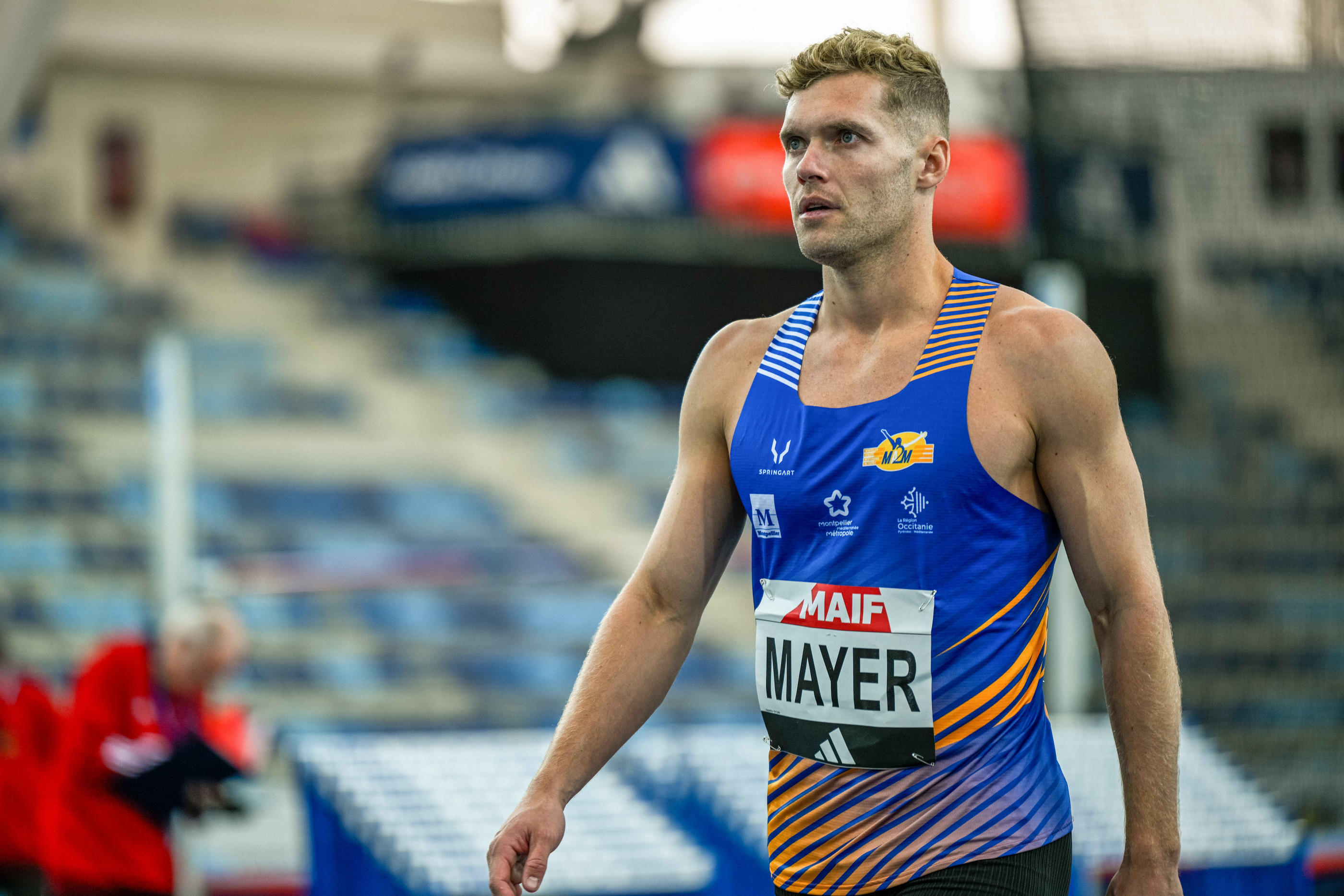 Kevin Mayer, ici en février, participe ces jeudi et vendredi à un décathlon organisé à San Diego, aux Etats-Unis, où il espère réaliser les minima pour les Jeux olympiques de Paris. Icon Sport/Laurent Coust