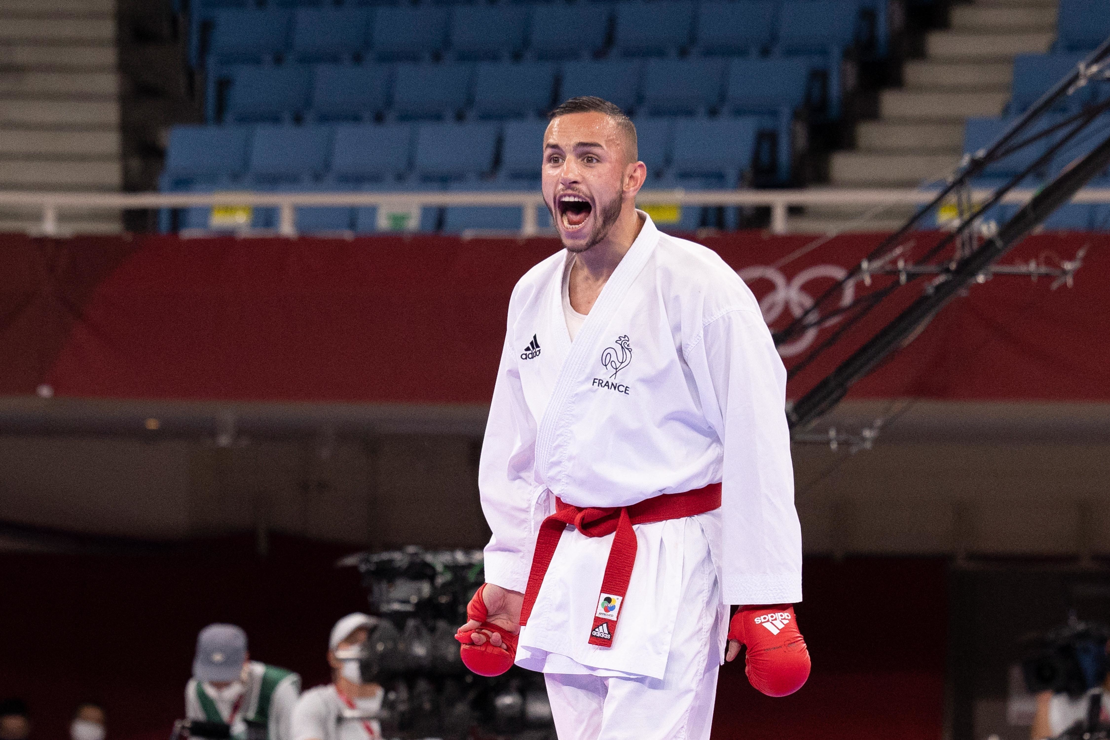 Champion olympique à Tokyo, Steven Da Costa n'a pas pu défendre son titre à Paris puisque le karaté ne figurait pas au programme. Icon Sport/Richard Callis