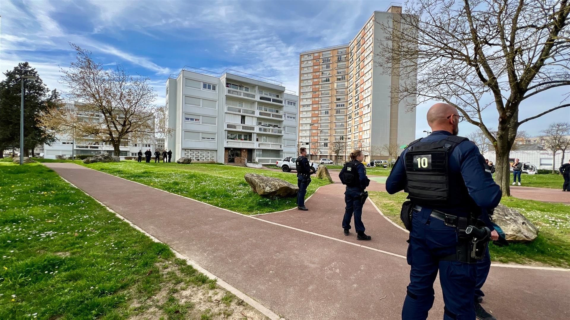 Meaux, mercredi 20 mars 2024 : Les policiers se sont concentrés sur trois points de deal, lors du dernier jour de l'opération place nette. DR.